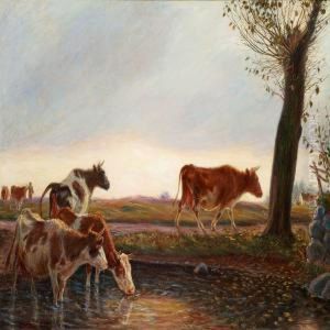 Cows Homeward Boundin The Evening by Theodor Esbern Philipsen