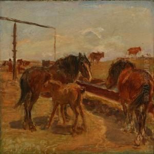 Horses At Gammelgard's Well, Saltholm Island