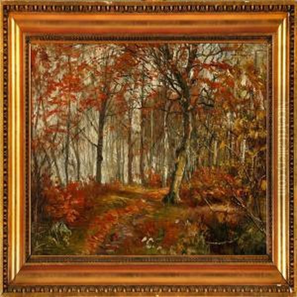Autumn In Mejlgard Forest by Theodor Esbern Philipsen
