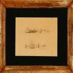 Marine Studies On One Sheet by Theodor Esbern Philipsen
