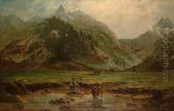 Cattle In An Alpine Water Meadow. - view 1