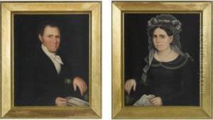 Portrait Of Robert And Phoebe Hoag Of Pine Plains by Ammi Phillips