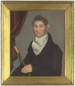 Portrait Of A Gentleman With A Snake Cane by Ammi Phillips