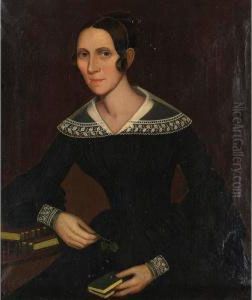 Portrait Of Mary Hoyt, Circa 1836 by Ammi Phillips