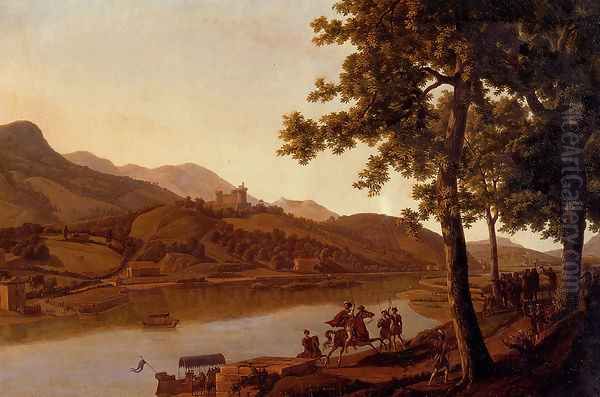 Nobles Disembarking Along The Banks Of A River - view 1