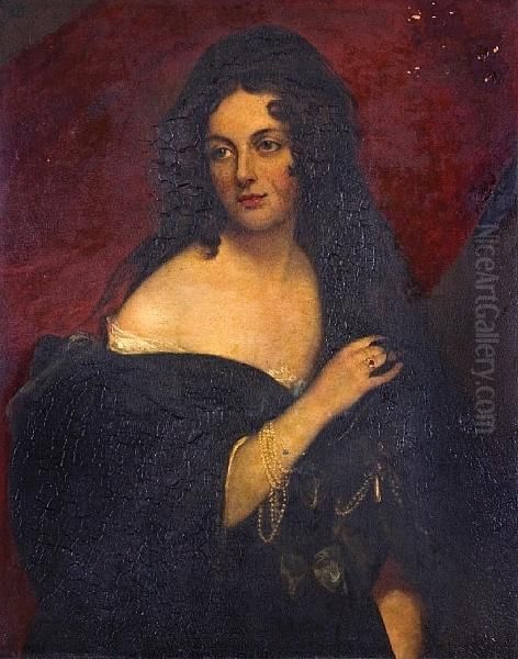 Portrait Of Lady Said To Be The
Countess Of Essex Half Length, Wearing A Veil Over Her Hair. - view 1