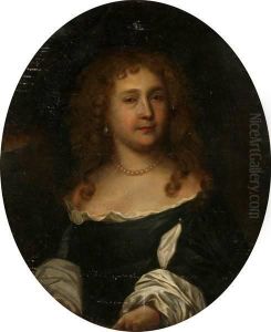 Portrait Of A Duchess In Silk And Pearls