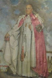 Portrait Of Dr W Foxley Norris,
The Archbishop Of Westminster, Knight Of The Most Honorable Order Of The
Bath, Standing Full-length In Ceremonial Robes by Glyn Warren Philpot