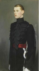 Portrait Of Lieutenant Aymes, Three-quarter-length, In Militaryuniform by Glyn Warren Philpot