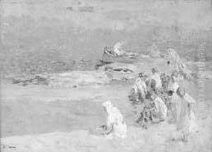 bimbi Sulla Spiaggia by Giuseppe Ferdinando Piana