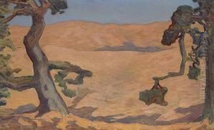 Golden Hills And Shadows by Gottardo Piazzoni