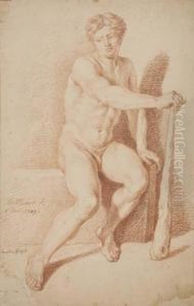 Seated Male Nude - view 1