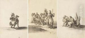 Sept Dessins Tires Des Tableaux De L'histoire D'alexandre Decharles Le Brun
