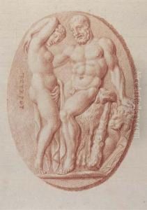 Three Roman Cameos: Hercules And A Nymph; Ceres; And Theseus Withthe Slain Minotaur by Bernard Picart