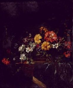 Panier De Fleurs Sur Un Entablement by Jean Picart