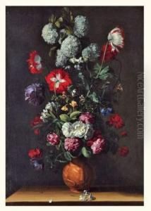 Bouquet De Fleurs Sur Un Entablement