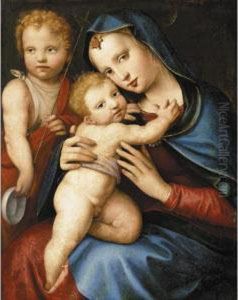 Madonna Col Bambino E San Giovannino by Andrea Piccinelli Il Brescianino