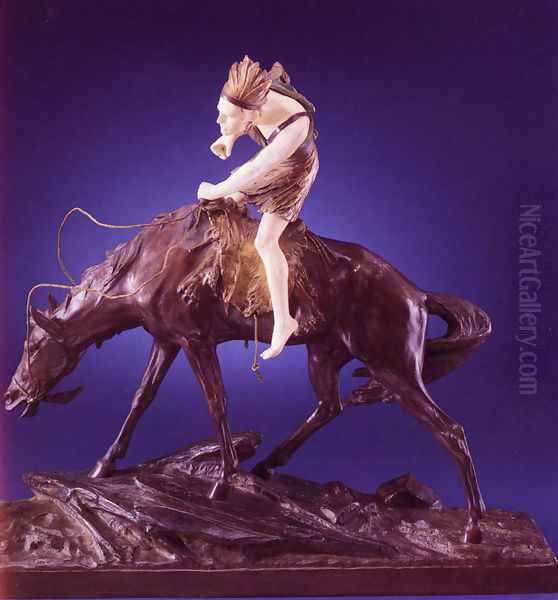 Indian On Horseback - view 1
