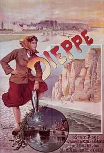 French Railways poster advertising the attractions of Dieppe by Hugo d'Ales