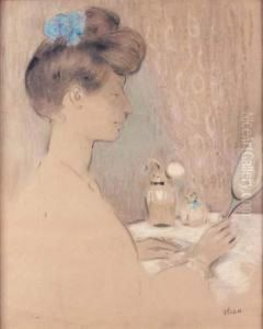 Jeune Femme Au Miroir by Ramon Pichot Gironès