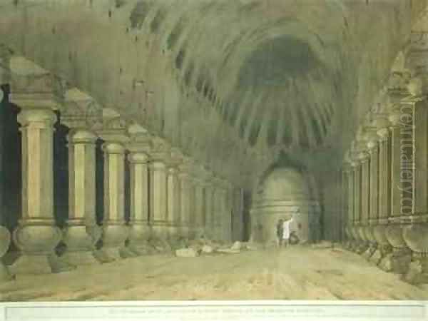 Interior of an Excavated Hindu Temple on the Island of Salsette - view 1