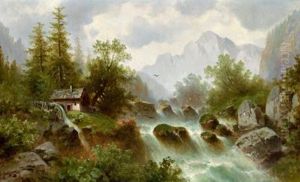 Wasserfall Im Gebirge