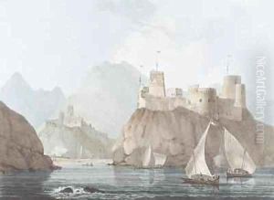 East View of the Forts Jellali and Merani Muskah Arabia 2 by Thomas & William Daniell