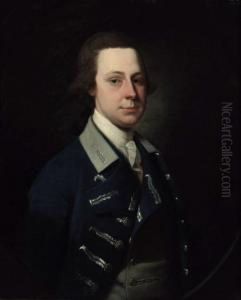 Portrait Of Mr. Norreys Of Speke, Half-length, In Naval Uniform,feigned Oval by Henry Pickering