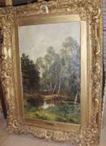 "white Ladies", Birch Trees By A Forest Pool, '91, Inscribed Verso by Joseph Langsdale Pickering