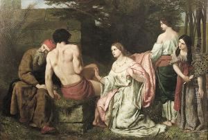 R.a. , "samson And Delilah", Oil On Canvas Laid Down by Rederick Richard Pickersgill