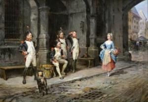 La Guardia Saludando A Una Dama by Manuel Picolo Y Lopez