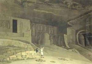 Part of the Kanaree Caves Salsette by Thomas & William Daniell