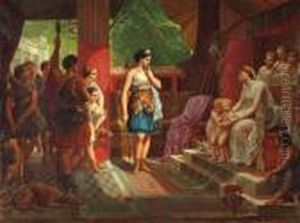 La Presentation Des Amours A La Deesse Diane by Henri Pierre Picou