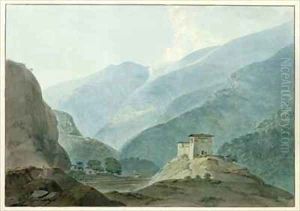 Chukha Casle in Bhutan by Thomas & William Daniell