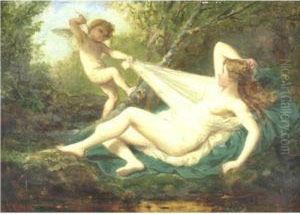 Venus And Cupid by Henri Pierre Picou