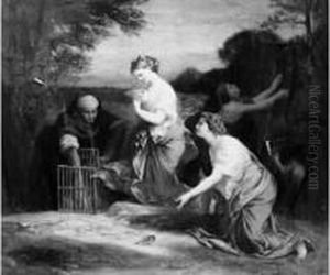 La Marchande De Colombes. by Henri Pierre Picou