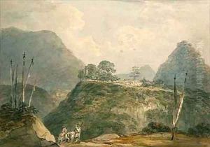 Mountainous landscape with river 2 by Thomas & William Daniell