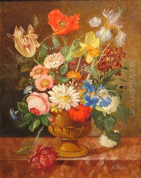 A Still Life With Flowers In An Urn - view 1