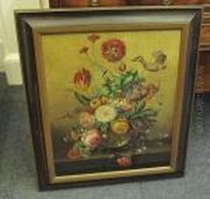 Still Life Of Flowers by Frans Xaver Pieler