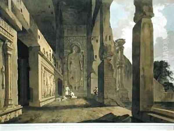 The Portico of an Excavated Temple on the Island of Salsette - view 1