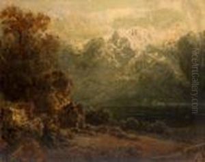 Alpska Krajina S Jezerem by August Bedrich Piepenhagen