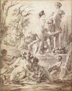 A Bacchanale: Naked Nymphs Decorating A Herm by Jean-Baptiste-Marie Pierre