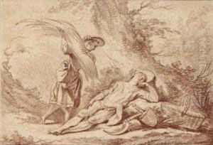 A Peasant Resting During The Harvest by Jean-Baptiste-Marie Pierre