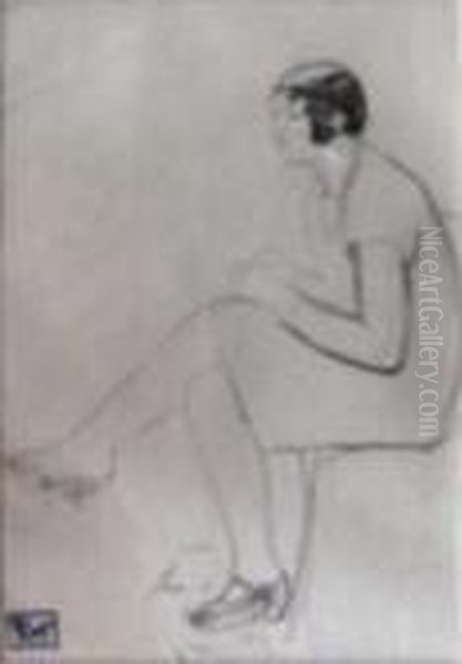 Personnage. Jeune Fille Assise. - view 1