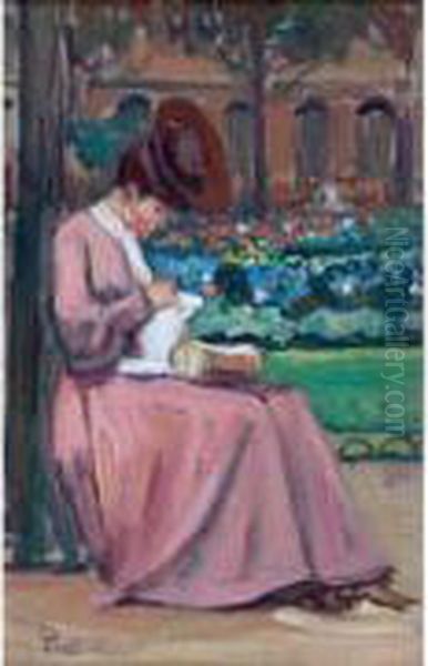 Jeune Femme Cousant - view 1