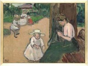 Mere Et Enfant Au Jardin