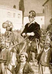 Lord Byron welcomed at Missolonghi by Arthur A. Dixon