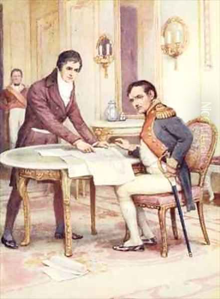Fulton explains his submarine to Napoleon - view 1