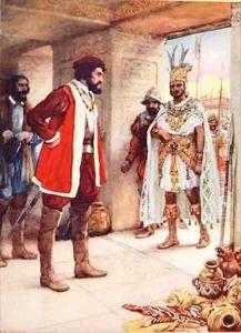 Montezuma a hostage in Cortes hands by Arthur A. Dixon