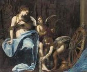Saint Catherine Of Alexandria Tended By Putti